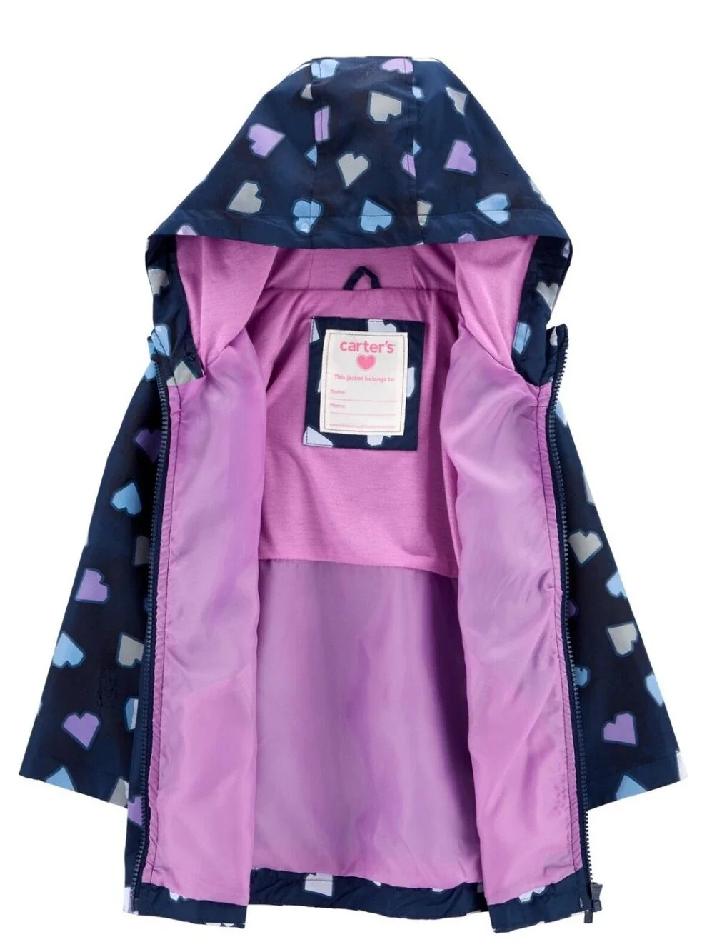 Carter's Toddler Heart Color Changing Rain Jacket.